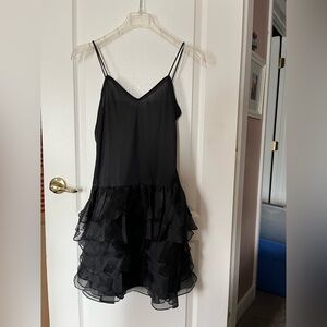 Elegant Black Ruffle Dress Size Small